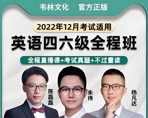 【韦林】朱伟团队-英语四级2022年12月全程（教学视频+资料包）第1张