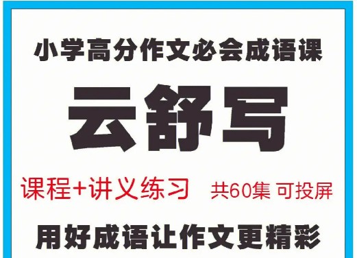 云舒写-小学高分必上成语课(60集视频)3~6年级网课视频第1张
