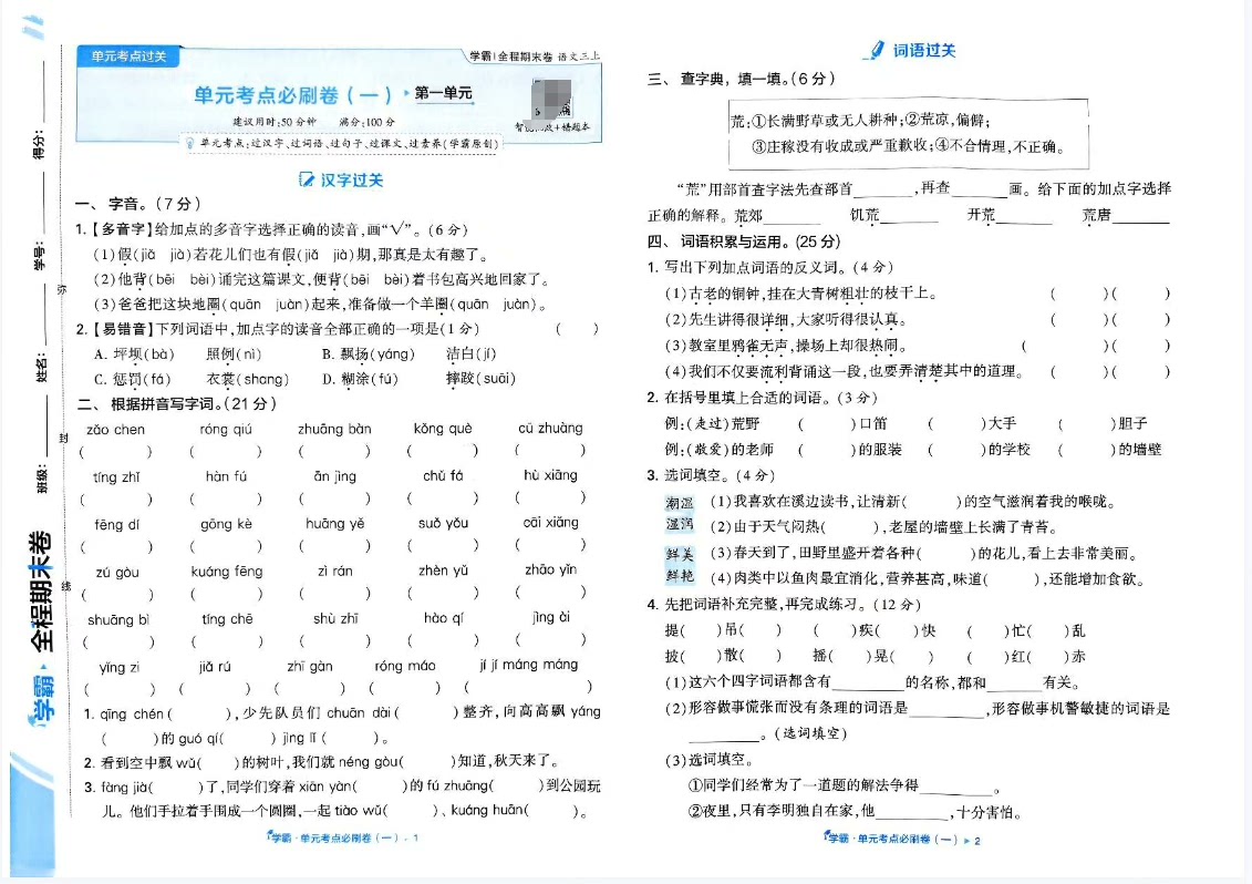 经纶学霸《2025春小学学霸期末必刷卷&middot;语数英》高清PDF下载第6张