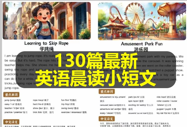 130篇最新英语晨读小短文(含文本+音频+视频）第1张