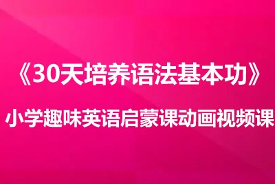 《30天培养语法基本功》小学趣味英语启蒙课动画视频课程第1张