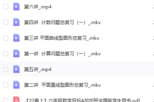 2022希望学史乐春上六年级数学目标班A++网课视频第2张