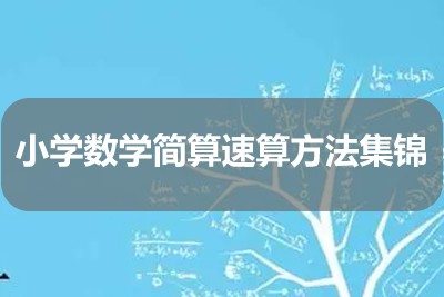 小学数学简算速算方法集锦第1张