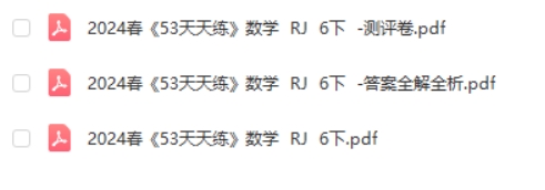 2024春季版RJ人教版数学六下《53天天练》试题卷+测评卷+答案解析第2张