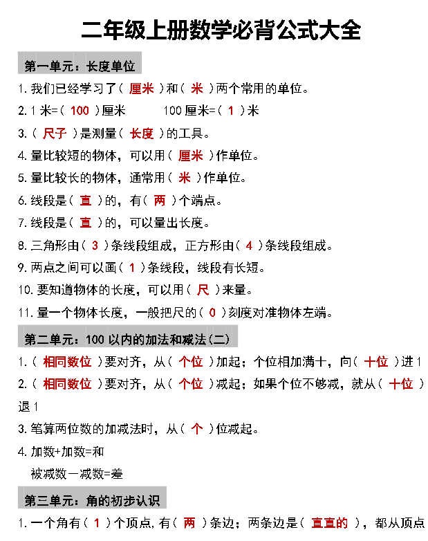 小学1-6年级数学必背公式大全全套PDF下载第6张