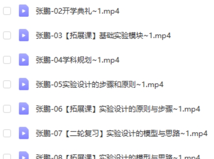 2023张鹏高中高三高考生物（二轮寒假班)网课视频第2张