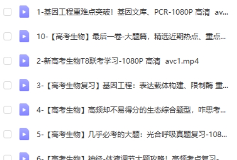 2023一生儿高中高考生物复习网课视频第2张