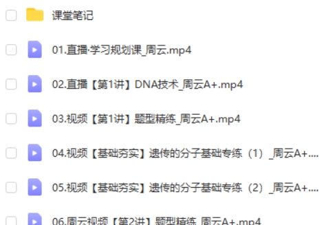 2024周云高二生物（A+班 寒假班）网课视频第2张