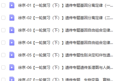 2024徐京高三高考生物(秋季班)网课视频第2张-亿卷 2024徐京高三高考生物(秋季班)网课视频第2张