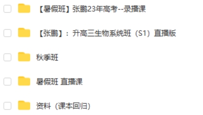 2023张鹏高中高三高考生物 一轮复习 暑假班 秋季班网课视频第2张