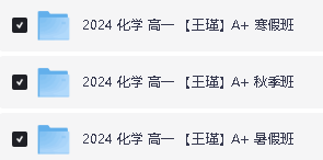 2024王瑾化学全年秋寒暑A+网课视频全套第2张