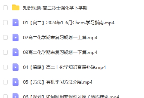 2024冷士强高中高二化学网课（下学期）视频第2张