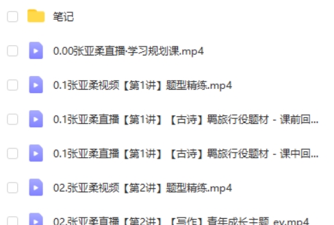 2025作业帮张亚柔高中高二语文秋季班S班网课视频+课堂笔记第2张