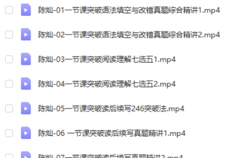 2024陈灿高三高考英语(寒假班)网课视频第2张