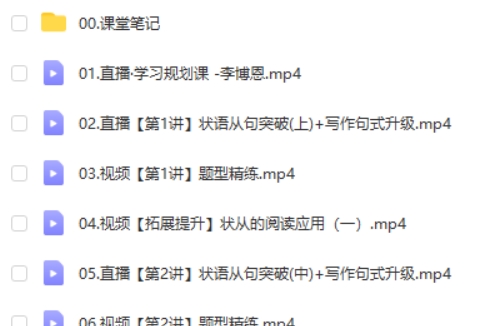 2024李播恩高中高一英语(寒假班)网课视频第2张