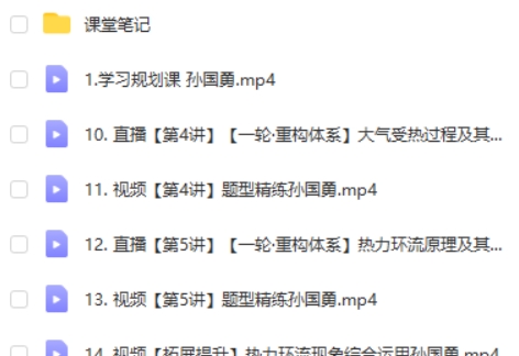 2024孙国勇高三高考地理（暑假班）网课视频第2张