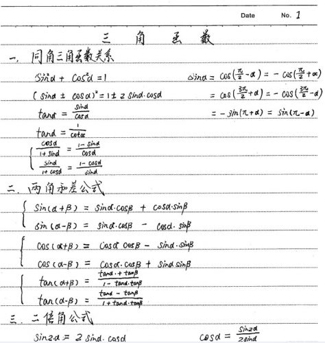 2022高考学霸笔记（文科数学）第4张