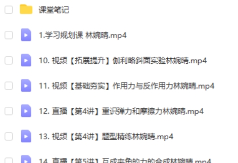 2024林婉晴高中高一物理（暑假版）网课视频第2张