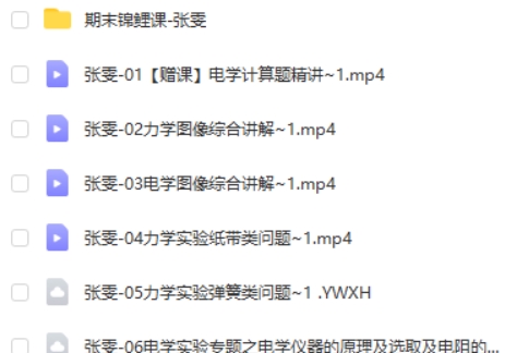 2023张雯高中高三高考物理(寒假班)网课视频第2张