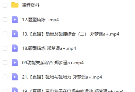 2023郑梦瑶高中高三高考物理（A+全年复习暑秋寒春）网课视频第2张