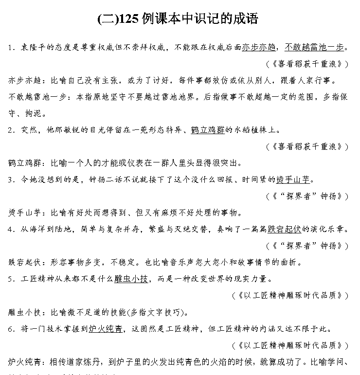 2026高考语文知识清单-常见成语PDF电子版下载第3张