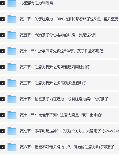青少年儿童超强专注力训练营教程 网课视频第2张