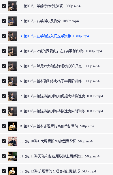 150节完结版胡sir吉他综合教程：入门到即兴全套视频第2张