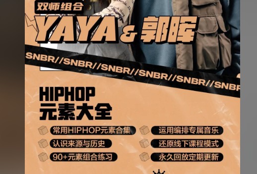 hiphop嘻哈舞专项精英课程郭晖三合一|YAYA&郭晖 HIPHOP元素大全Ya小帅第1张