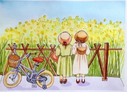 丫丫教你学水彩，零基础钢笔人物淡彩入门课程22节视频第1张